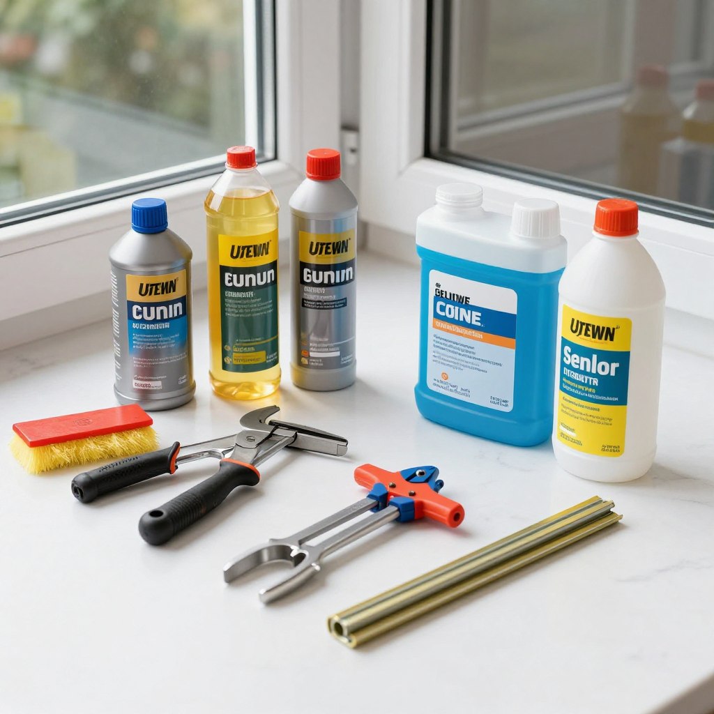 Professional tools and equipment for aluminium window maintenance